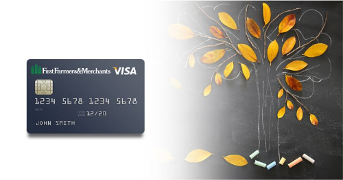 credit card with a fall tree
